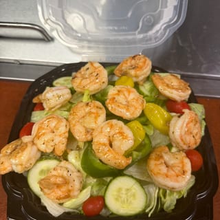 Shrimp Over Garden Salad