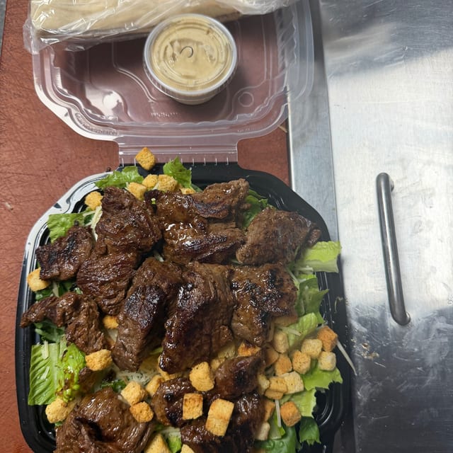 Steak Tips Caesar Salad.